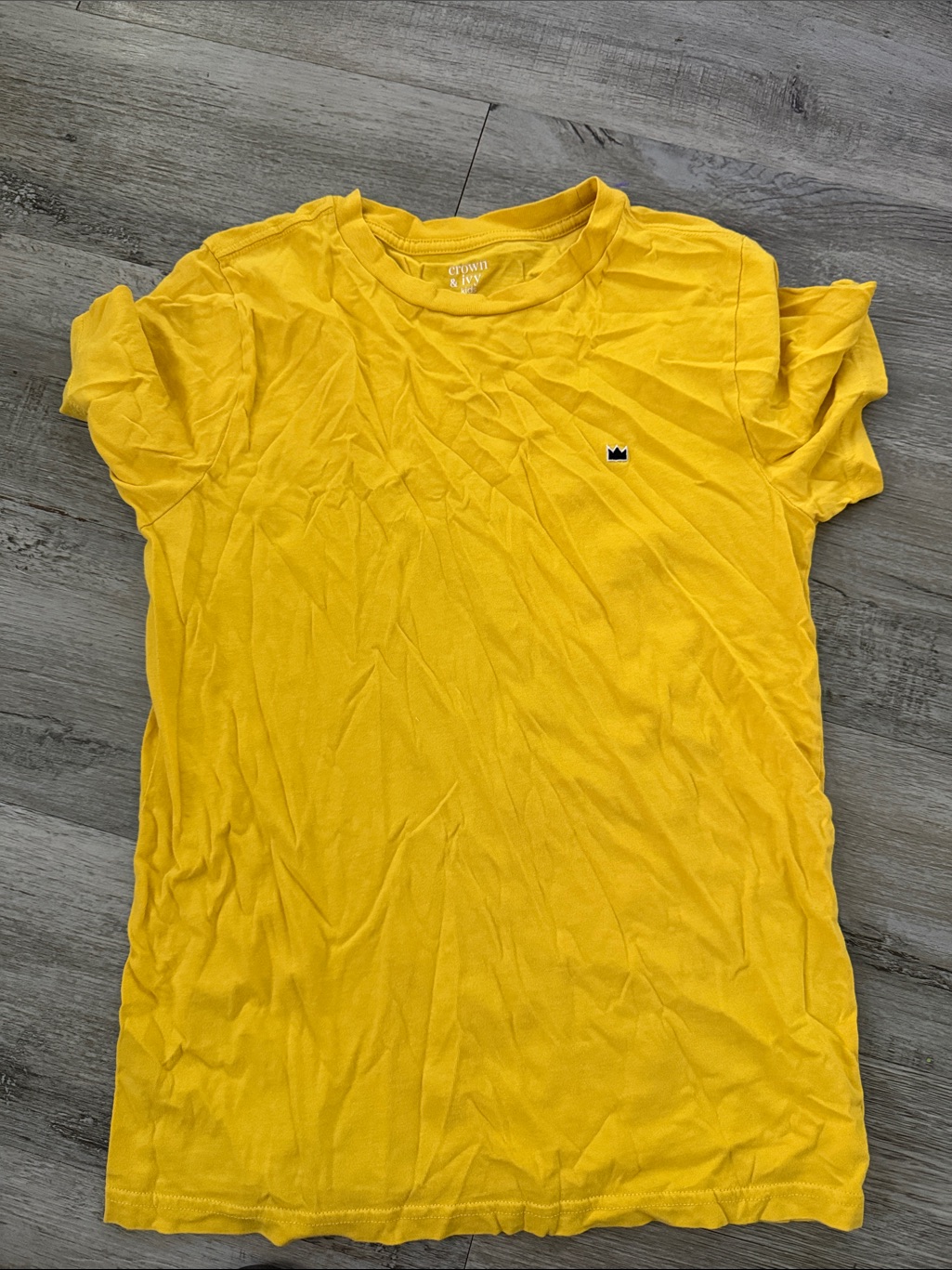 Crown  Ivy Yellow Short Sleeve Tee With Small Crown Logo